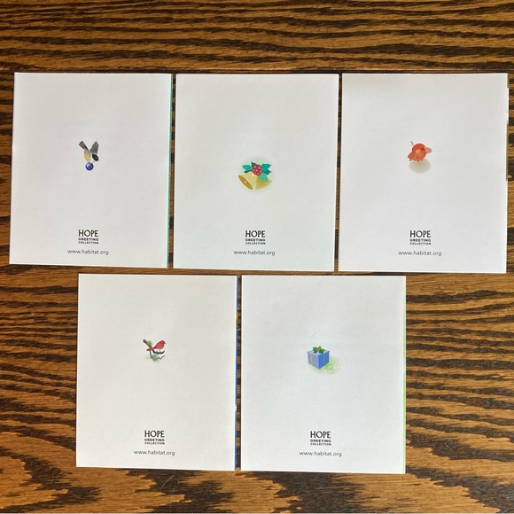 Lot of 5 Unused Habitat for Humanity Hope Christmas Greeting Cards Envelopes - Picture 7 of 11
